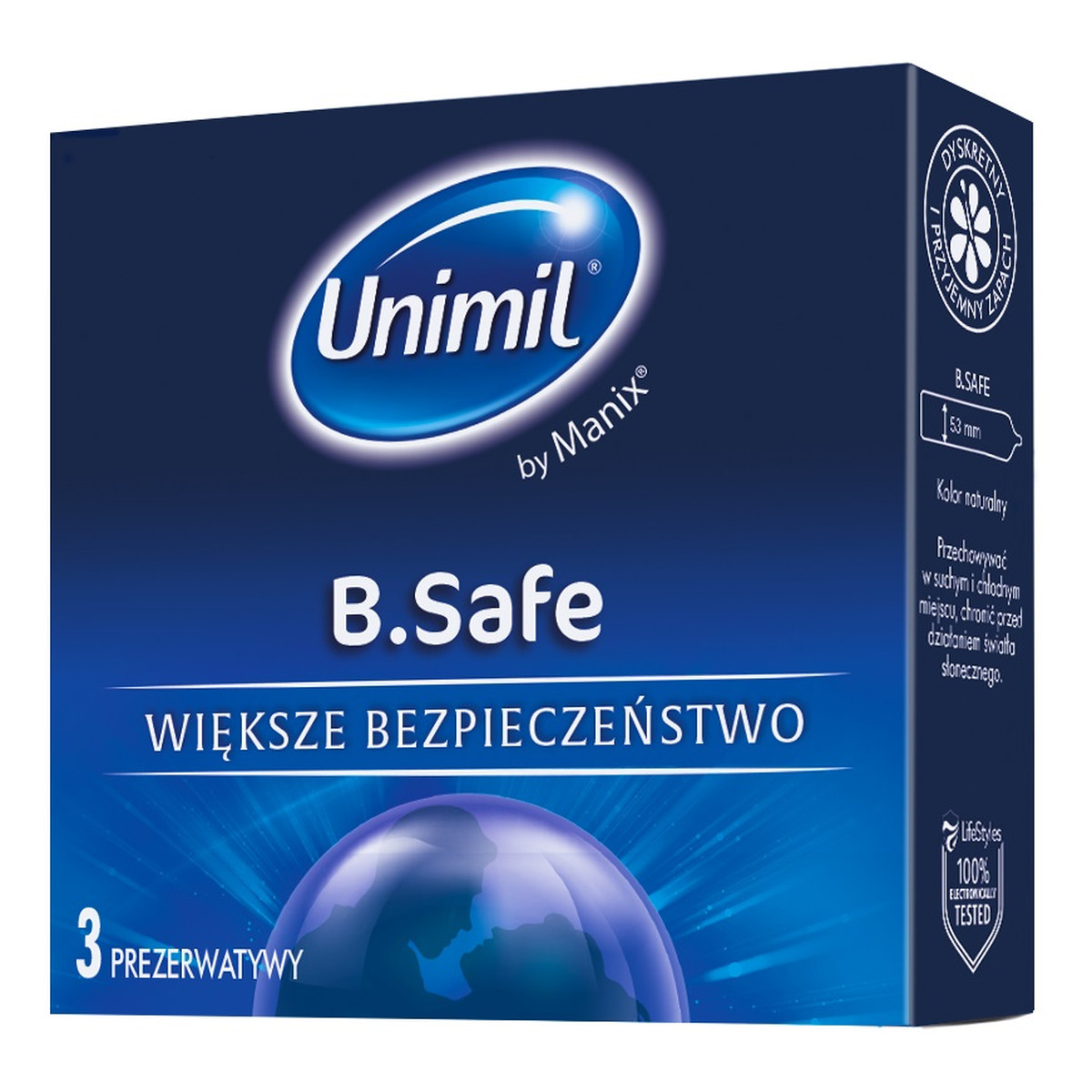 Unimil Skyn B. Safe lateksowe prezerwatywy 3szt