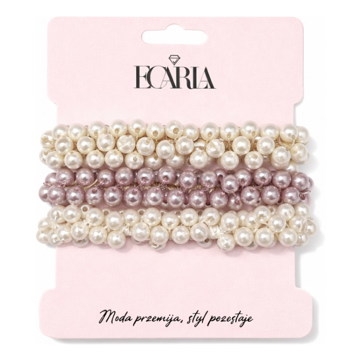 Ecarla Zestaw frotek gumek 3w1 na plakietce perełki gum189