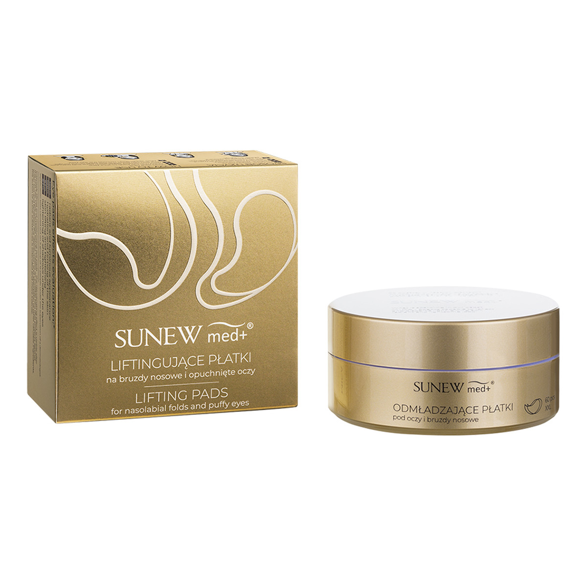 SunewMed+ Lifting For Eyes liftingujące płatki na bruzdy nosowe i opuchnięte oczy 120 szt