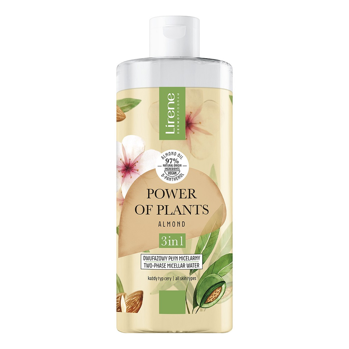 Lirene Power of plants dwufazowy płyn micelarny 3w1 migdał 400ml