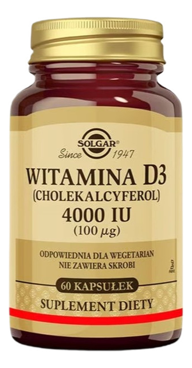 Solgar_witamina d3 4000iu suplement diety 60 kapsułek