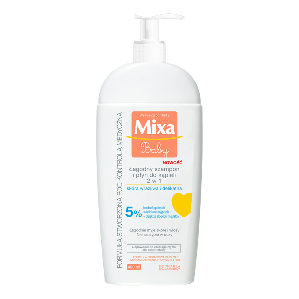 Mixa Baby Łagodny Szampon i Płyn Do Kąpieli 2w1 250ml