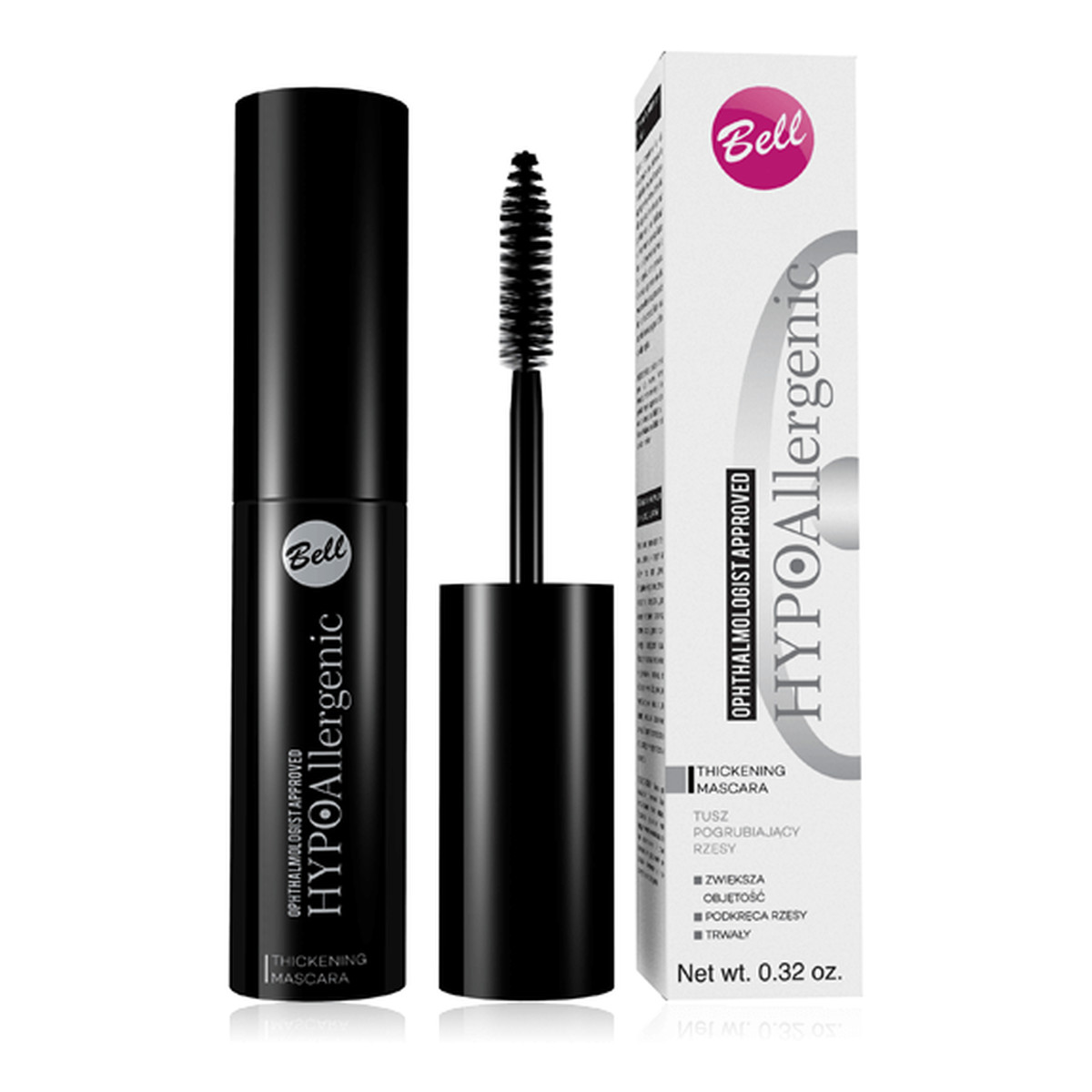 Bell Hypoallergenic Thickening Mascara Intensywnie pogrubiający tusz do rzęs Czarna 9g