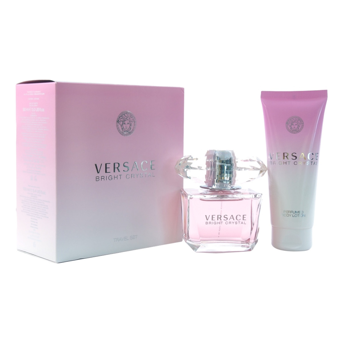 Versace Bright Crystal Zestaw woda toaletowa spray 90ml + balsam do ciała 100ml
