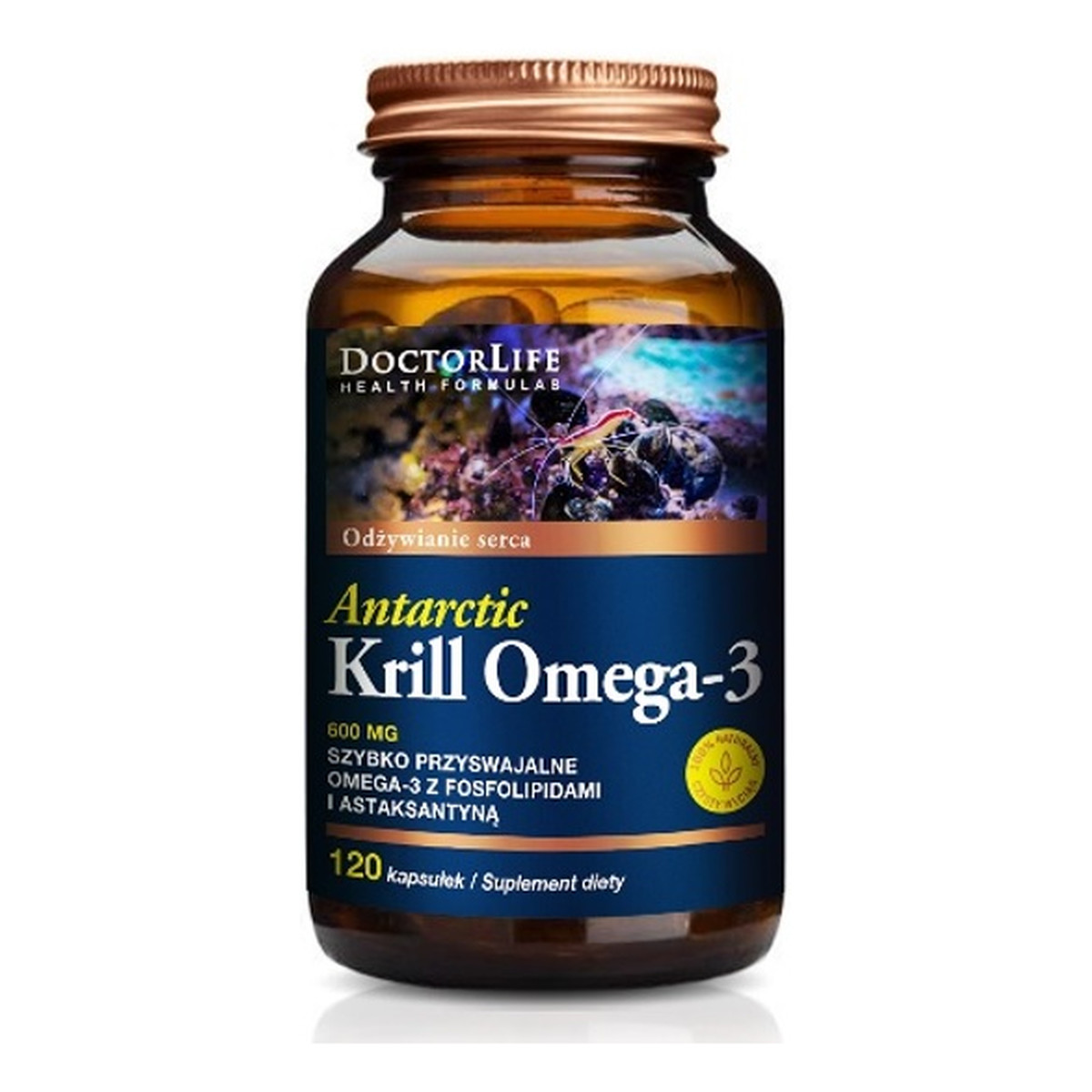 Doctor Life Antarctic krill omega-3 szybko przyswajalne omega-3 z fosfolipidami i astaksantyną suplement diety 120 kapsułek