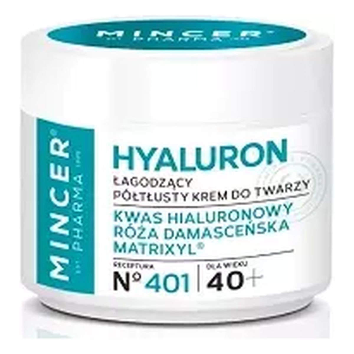 Mincer Pharma Hyaluron Łagodzący Krem półtłusty do twarzy 40+ nr 401 50ml