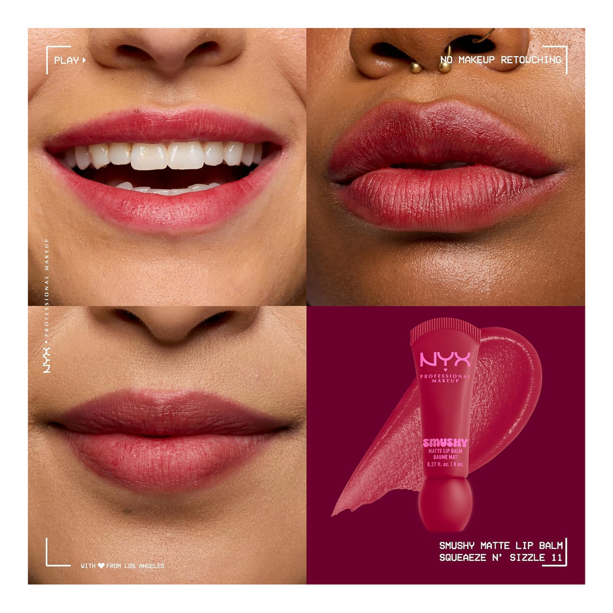 NYX Professional MakeUp Smushy Nawilżająco-matujący balsam do ust z pigmentem 8ml