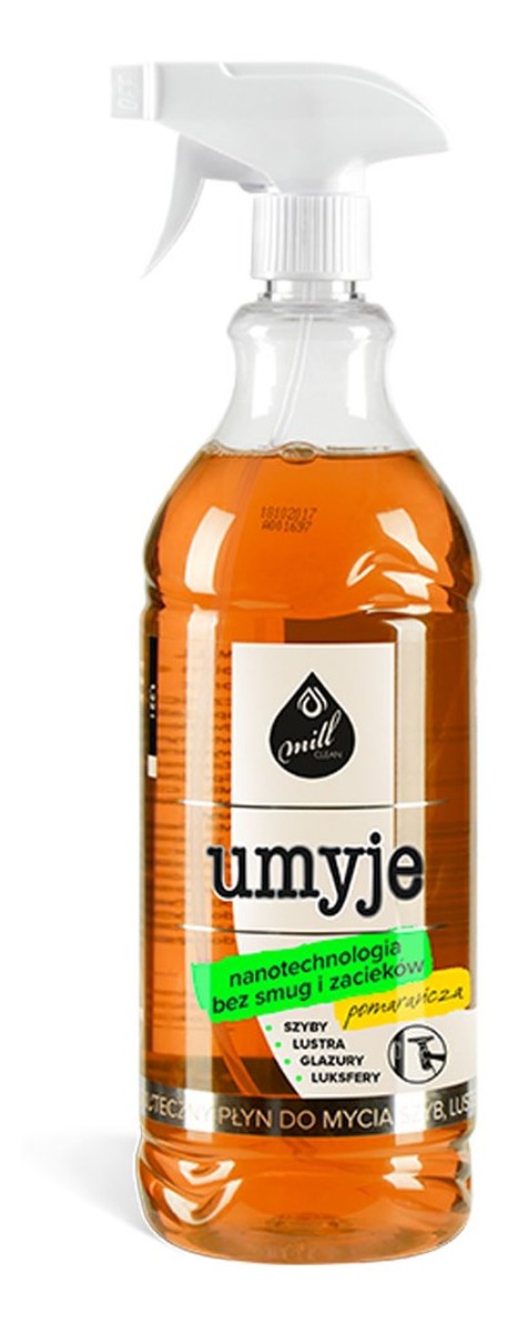 Umyje płyn do mycia szyb luster glazury Pomarańcza