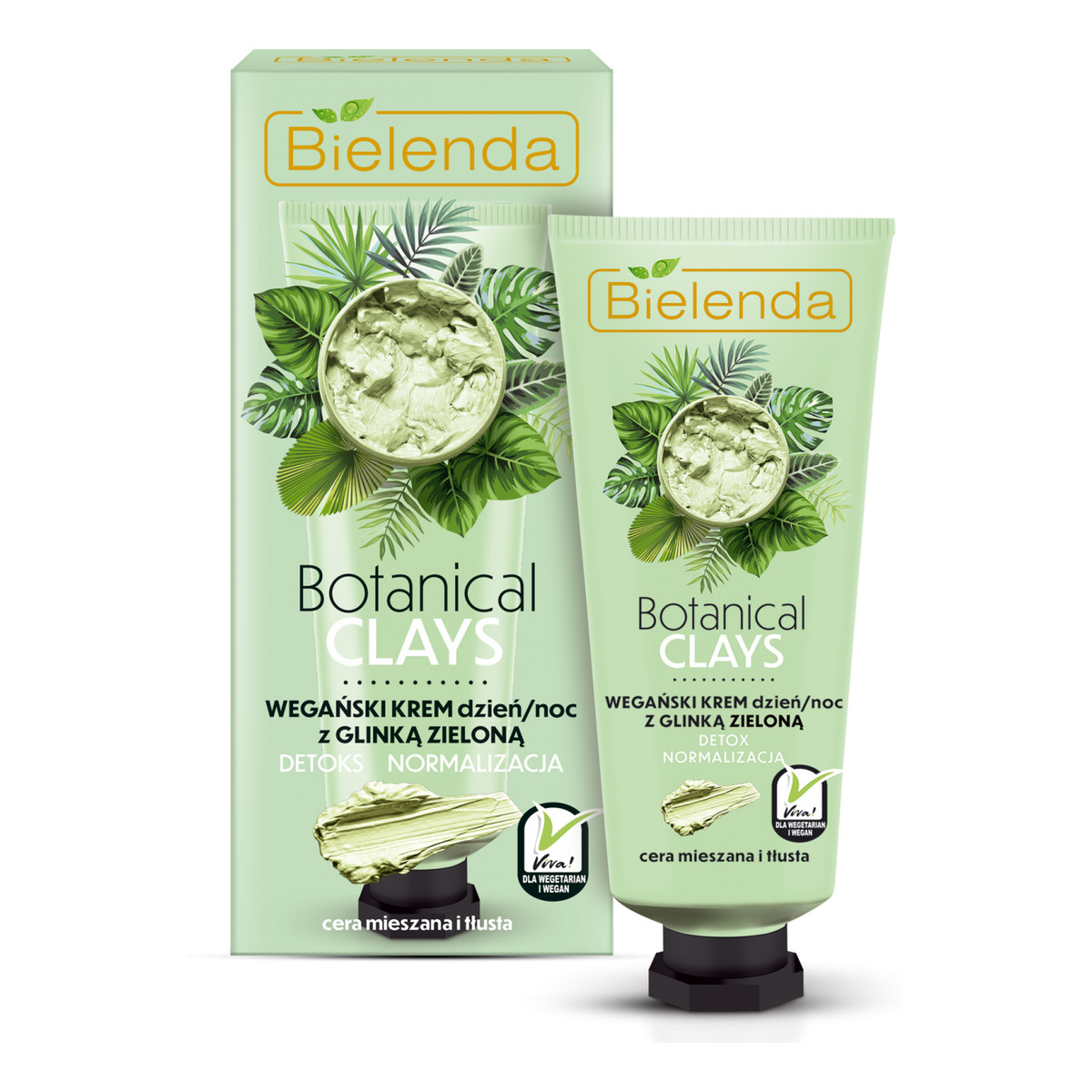 Bielenda BOTANICAL CLAYS Wegański krem na dzień/noc z zielona glinką 50ml