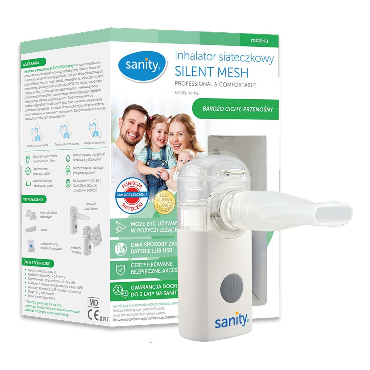 Sanity Silent mesh inhalator siateczkowy vp-m3