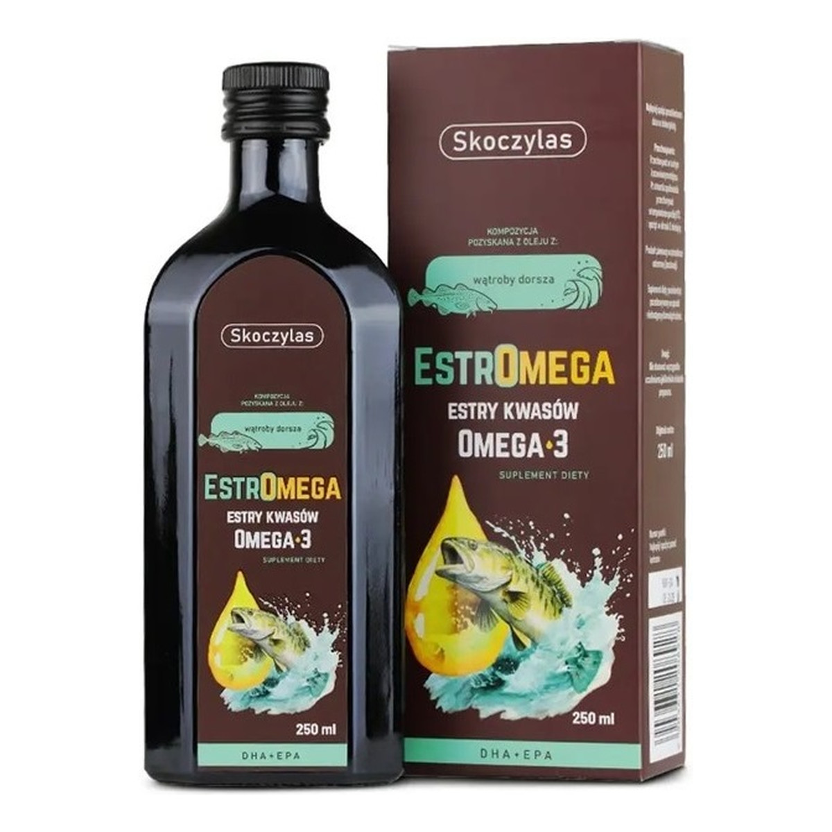 Skoczylas Estromega rybie kwasy omega 3 dha i epa suplement diety w płynie 250ml