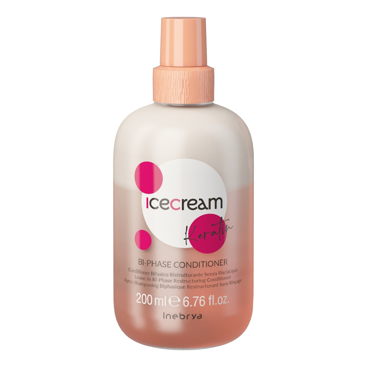 Inebrya Ice Cream Keratin restrukturyzująca odżywka dwufazowa bez spłukiwania 200ml