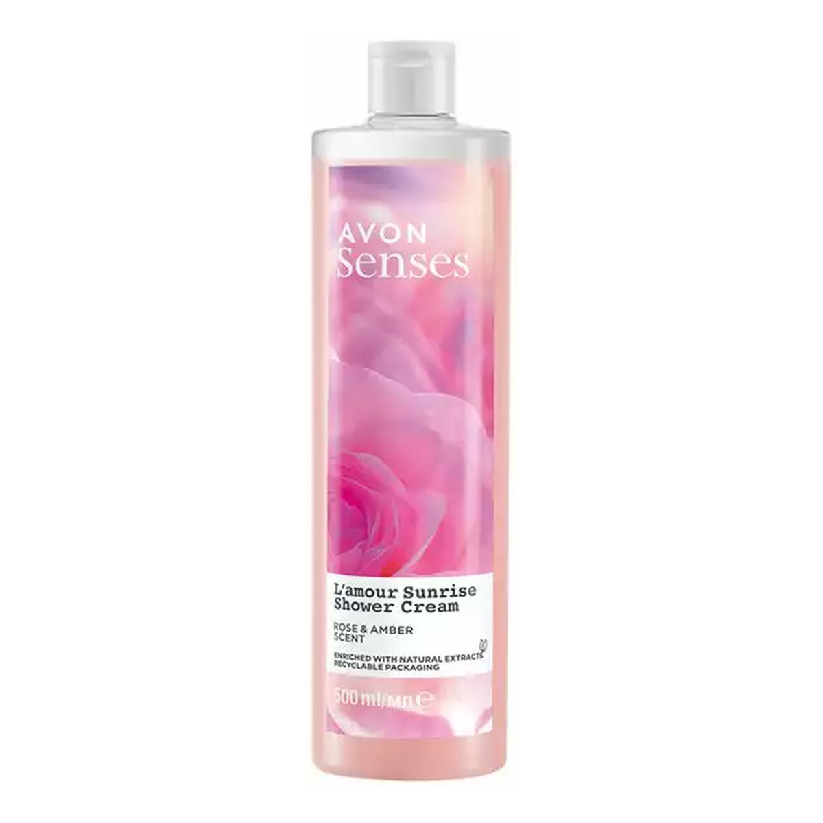 Avon Senses Romantic L'Amour Sunrise Żel pod prysznic Róża Irys i Bursztyn 500ml