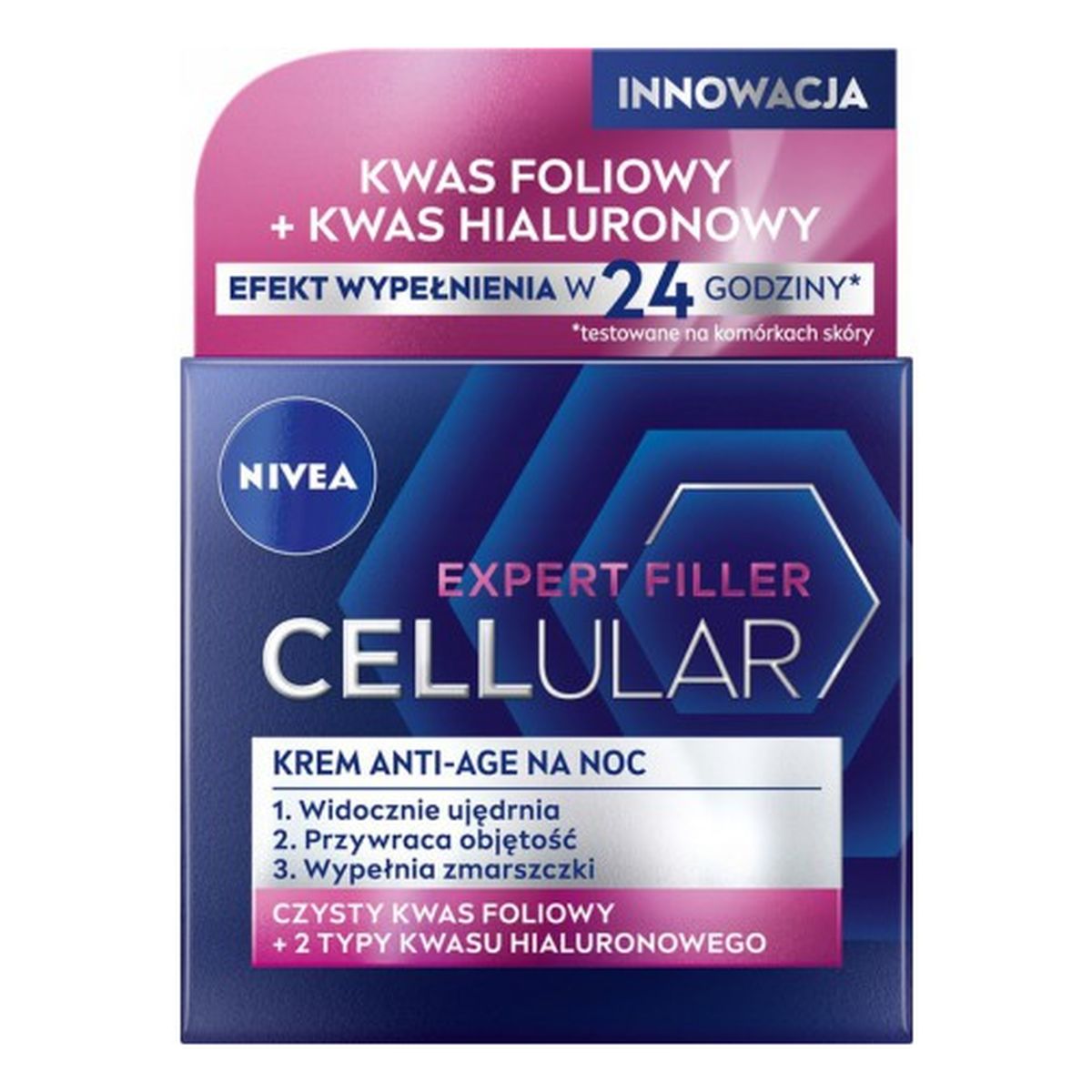Nivea Hyaluron Cellular Filler Widoczne Ujędrnienie Przeciwzmarszczkowy krem na noc 50ml