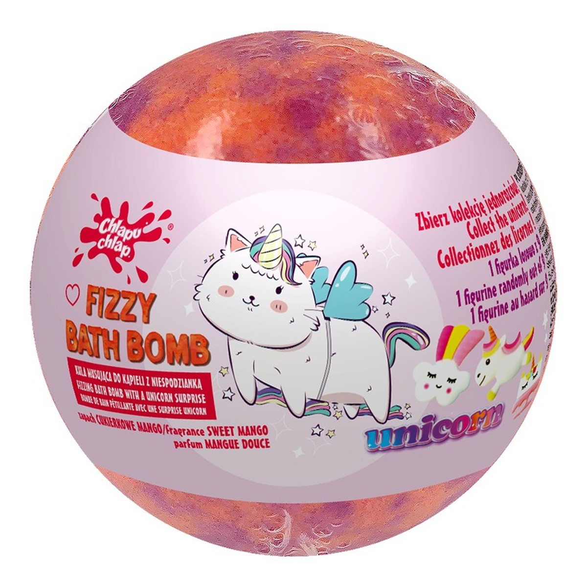 Musująca kula do kąpieli z niespodzianką unicorn-sweet mango (mango) 1szt