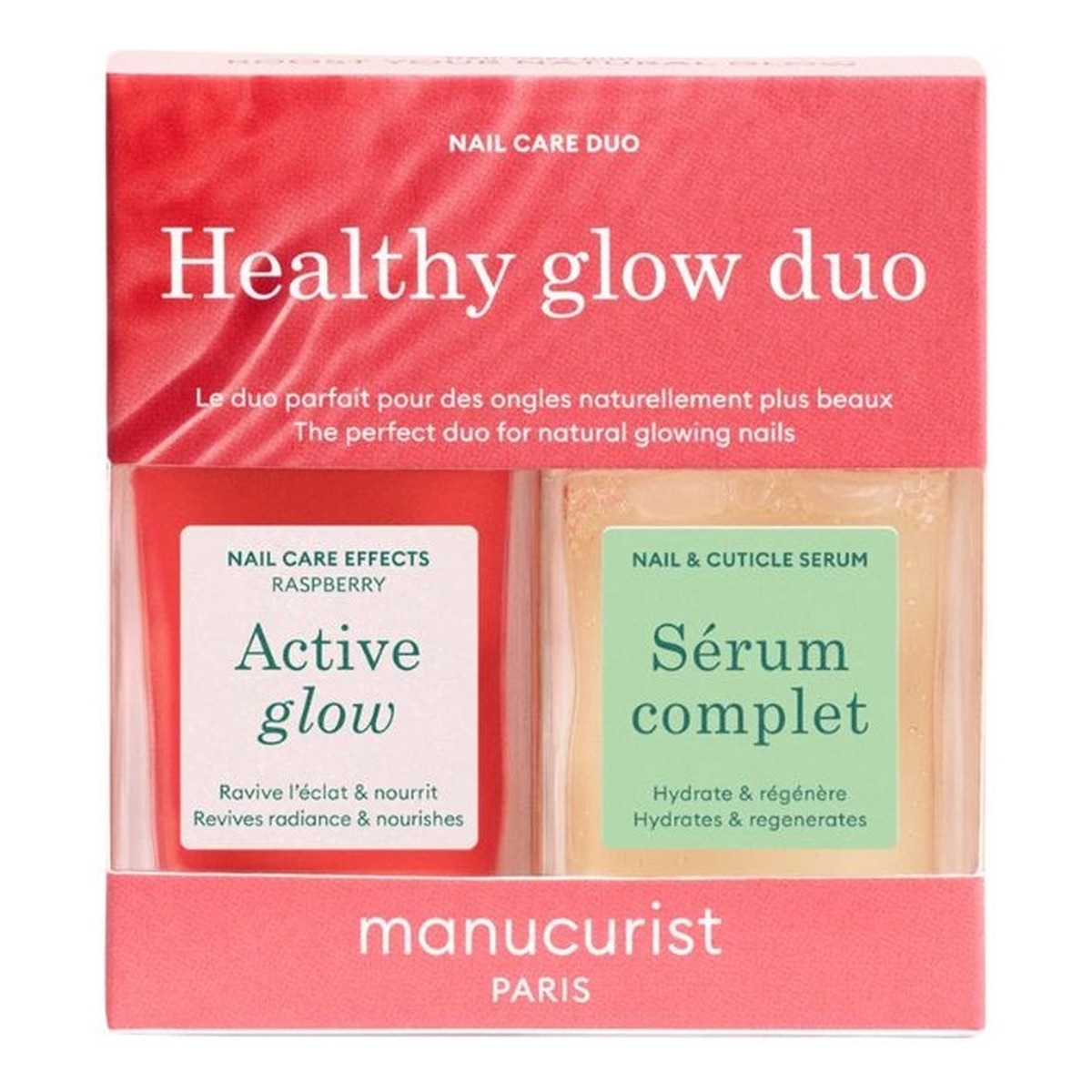 Manucurist Healthy Glow Duo Zestaw pielęgnacyjny do paznokci 2x15ml 30ml
