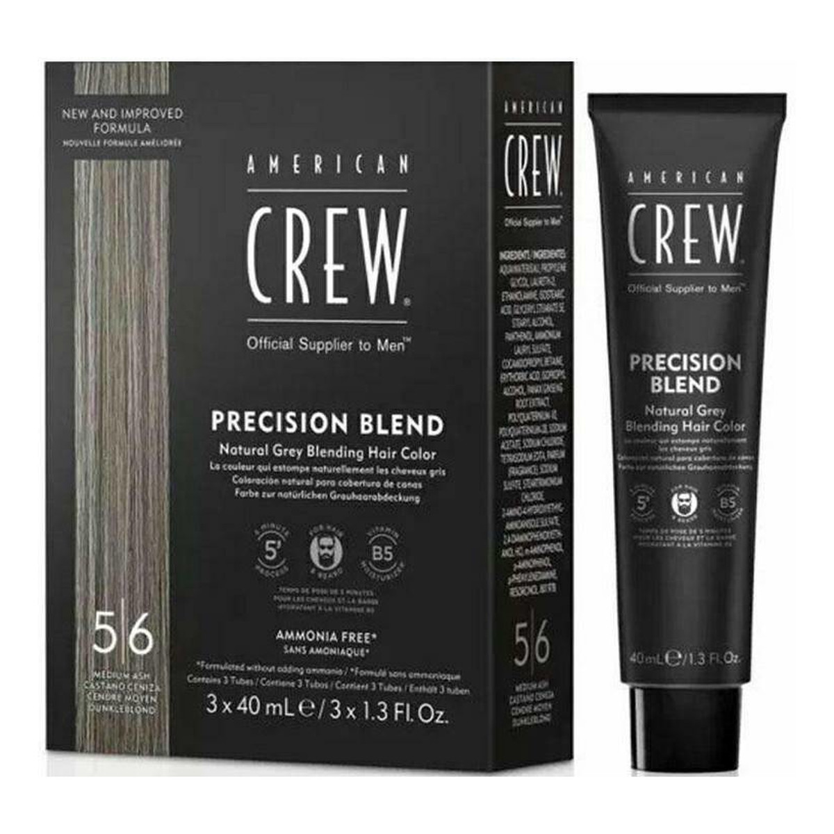 American Crew Precision Blend Odsiwiacz dla mężczyzn (5-6) Medium Ash 3x40ml