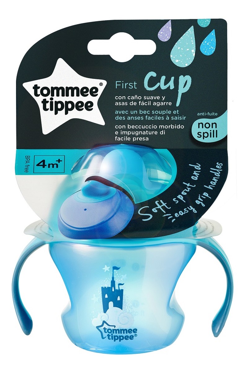 First cup pierwszy kubek z uchwytami 4m+ niebieski