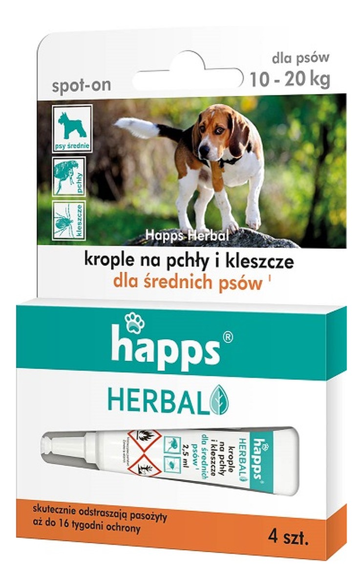 KROPLE NA PCHŁY I KLESZCZE DLA ŚREDNICH PSÓW 4 X