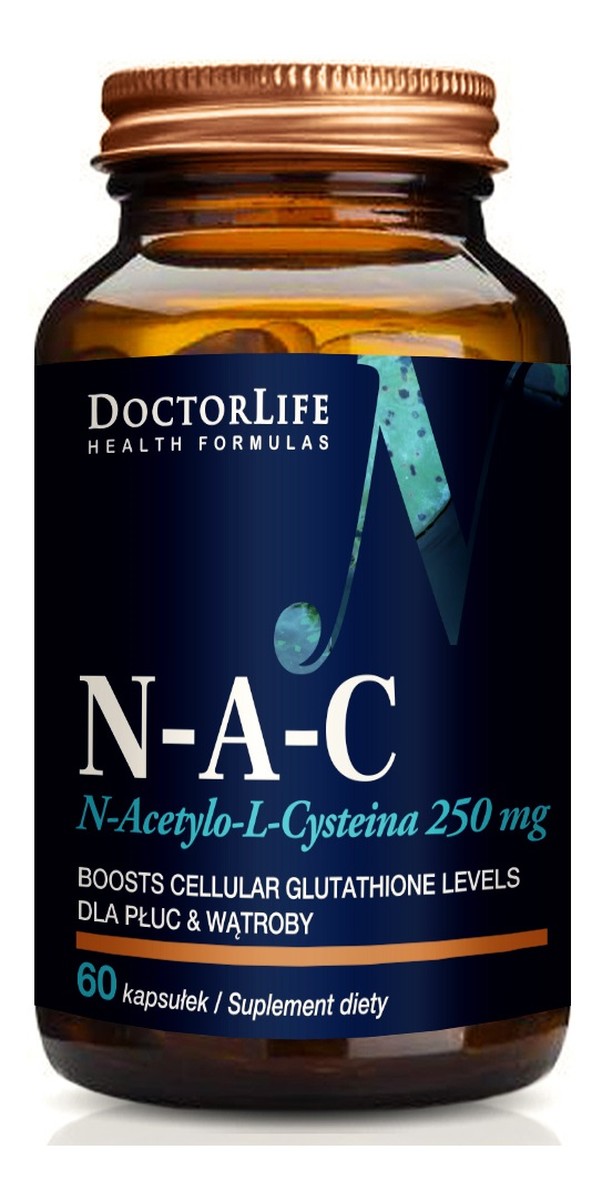 N-a-c n-acetylo-l-cysteina 250mg suplement diety 60 kapsułek