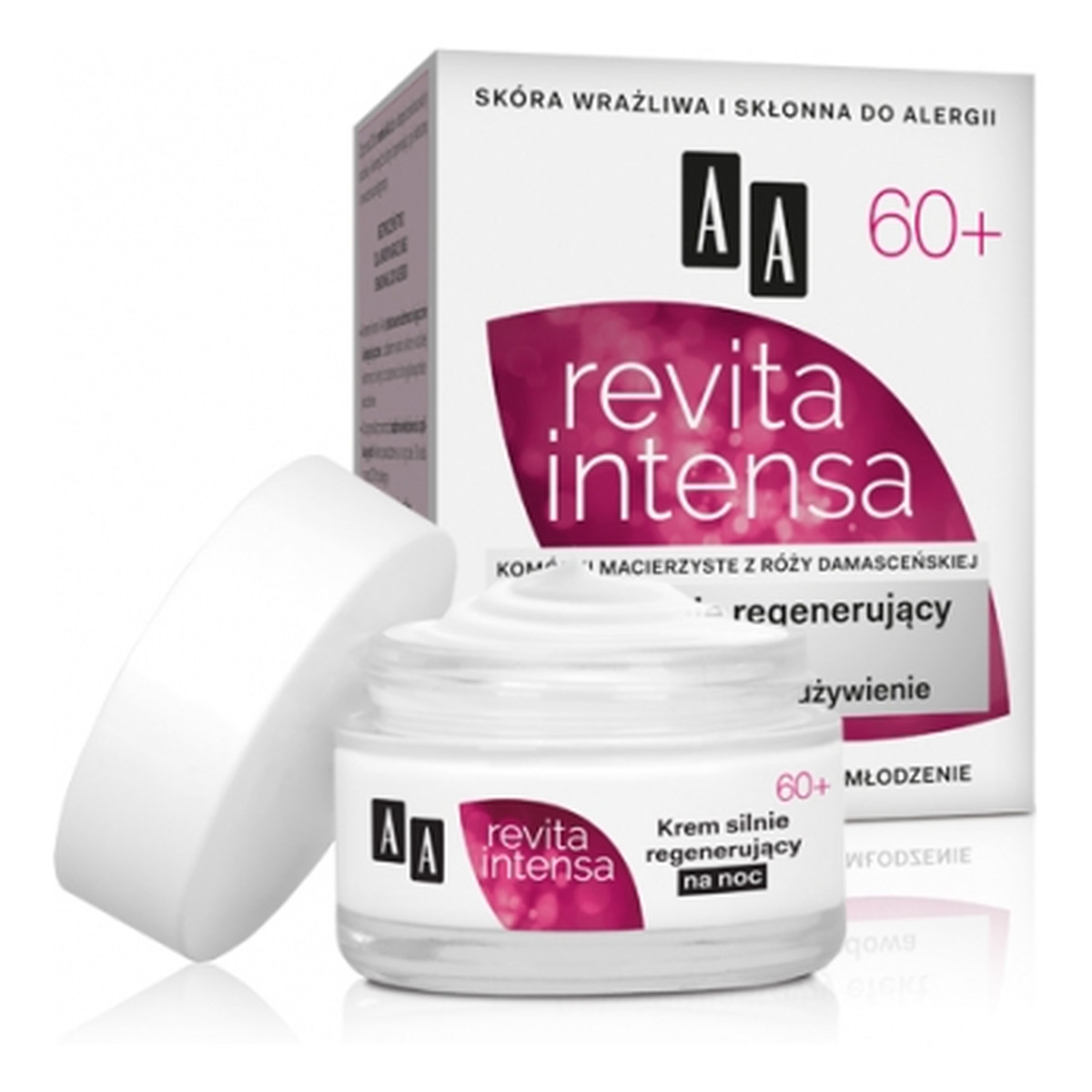 AA Revita Intensa 60+ Krem Silnie Regenerujący Na Noc Modelowanie + Odżywienie 50ml