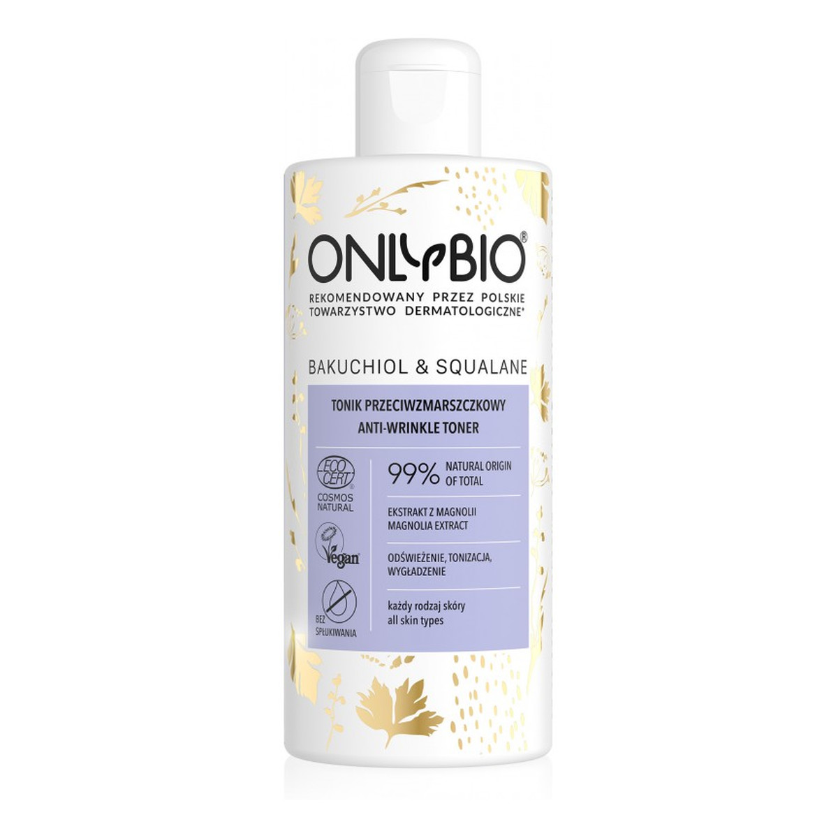 OnlyBio Bakuchiol & Skwalan tonik przeciwzmarszczkowy do twarzy 300ml