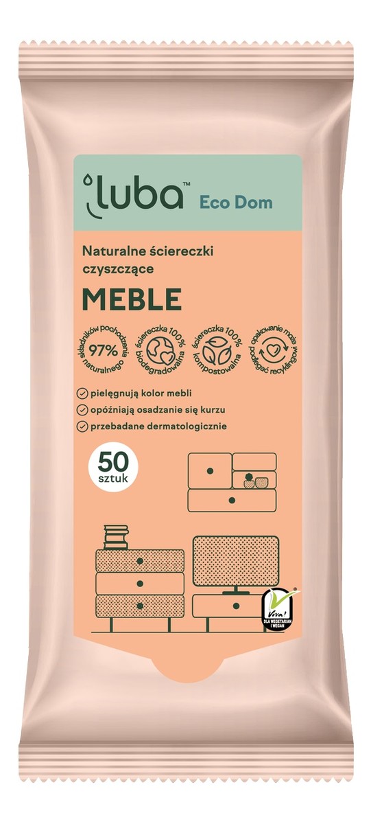 Eco dom naturalne ściereczki czyszczące meble 50szt.