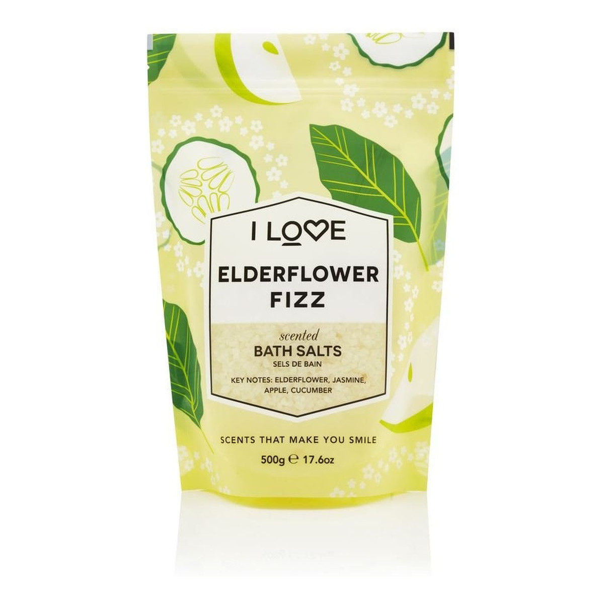 I love Scented bath salts kojąco-relaksująca sól do kąpieli elderflower fizz 500g