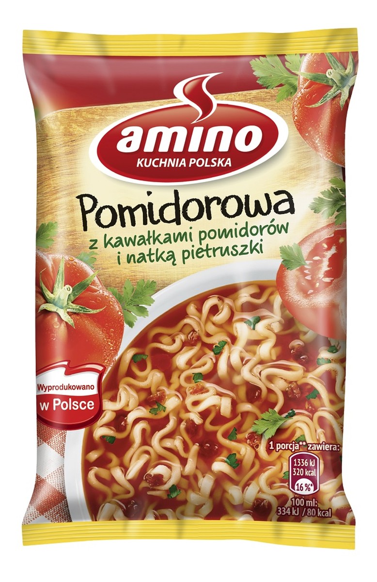 Noodle Tomato Soup Zupa instant Pomidorowa z kawałkami pomidorów i natką pietruszki
