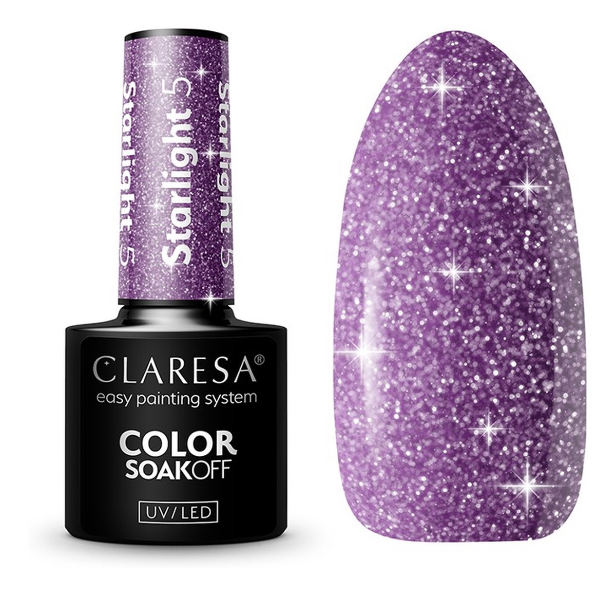 Lakier do paznokci hybrydowy z drobinkami flash