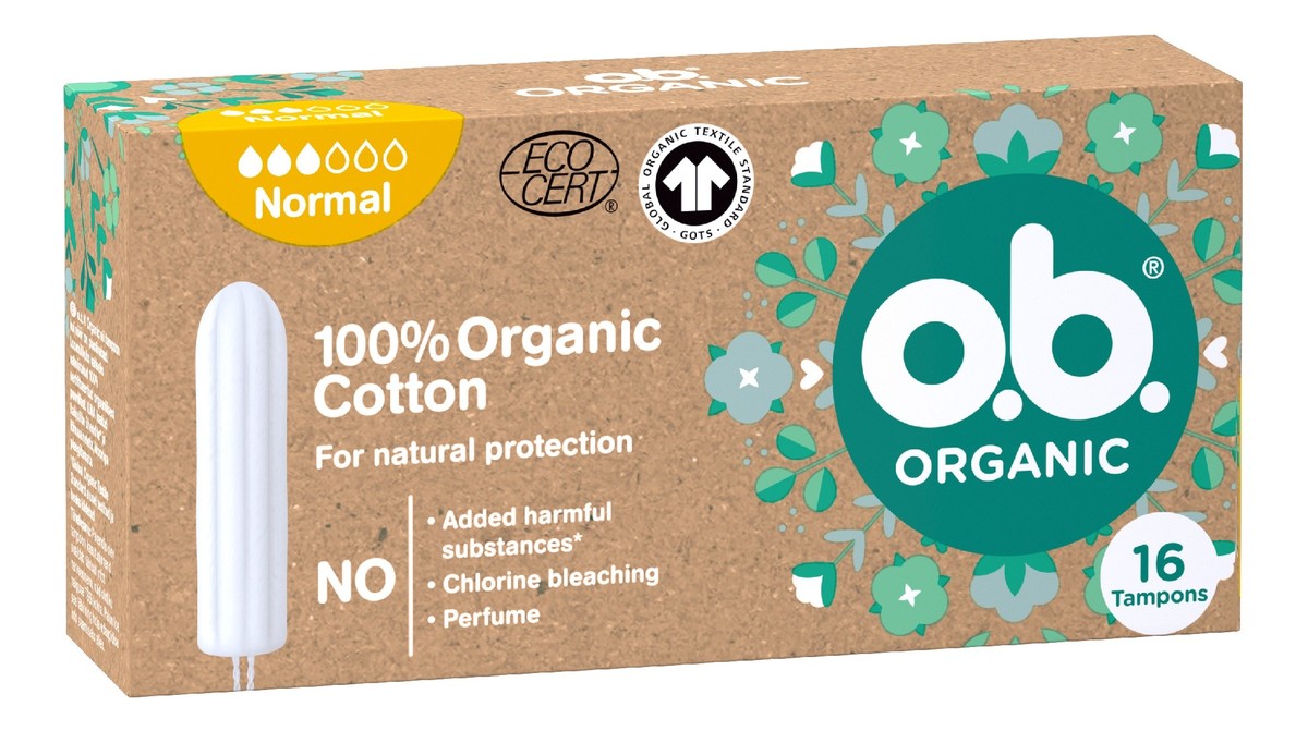 Organic Tampony Normal - 100% Cotton 16szt