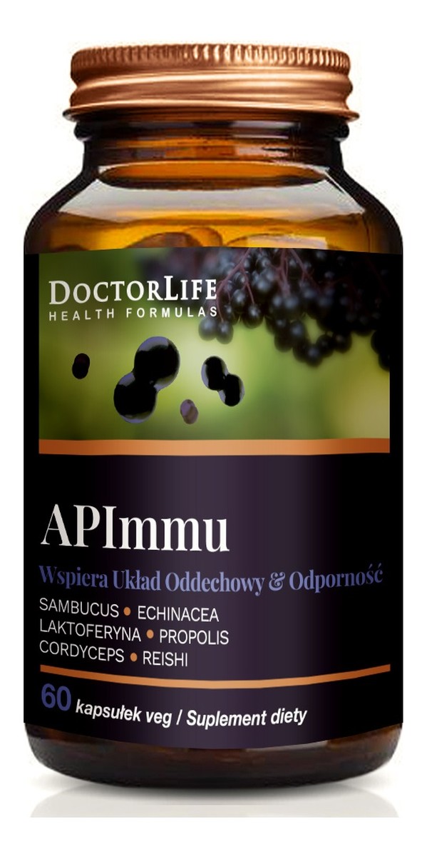 Apimmu suplement diety wspierający układ oddechowy i odporność 60 kapsułek