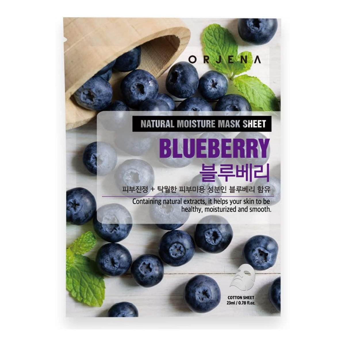 Orjena Maska w płachcie o działaniu rewitalizującym Blueberry 23ml