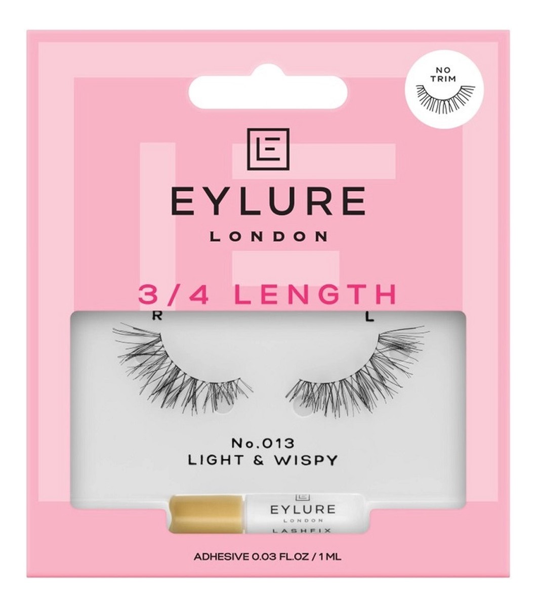 3/4 length lashes sztuczne rzęsy z klejem efekt unikalnego podkreślenia no. 013
