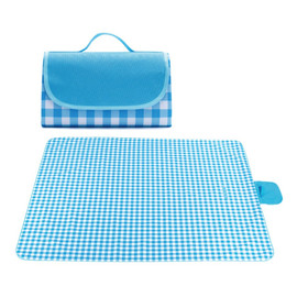 Mata plażowa-torebka w biało niebieską kratkę-rozmiar: 145x200cm 1szt