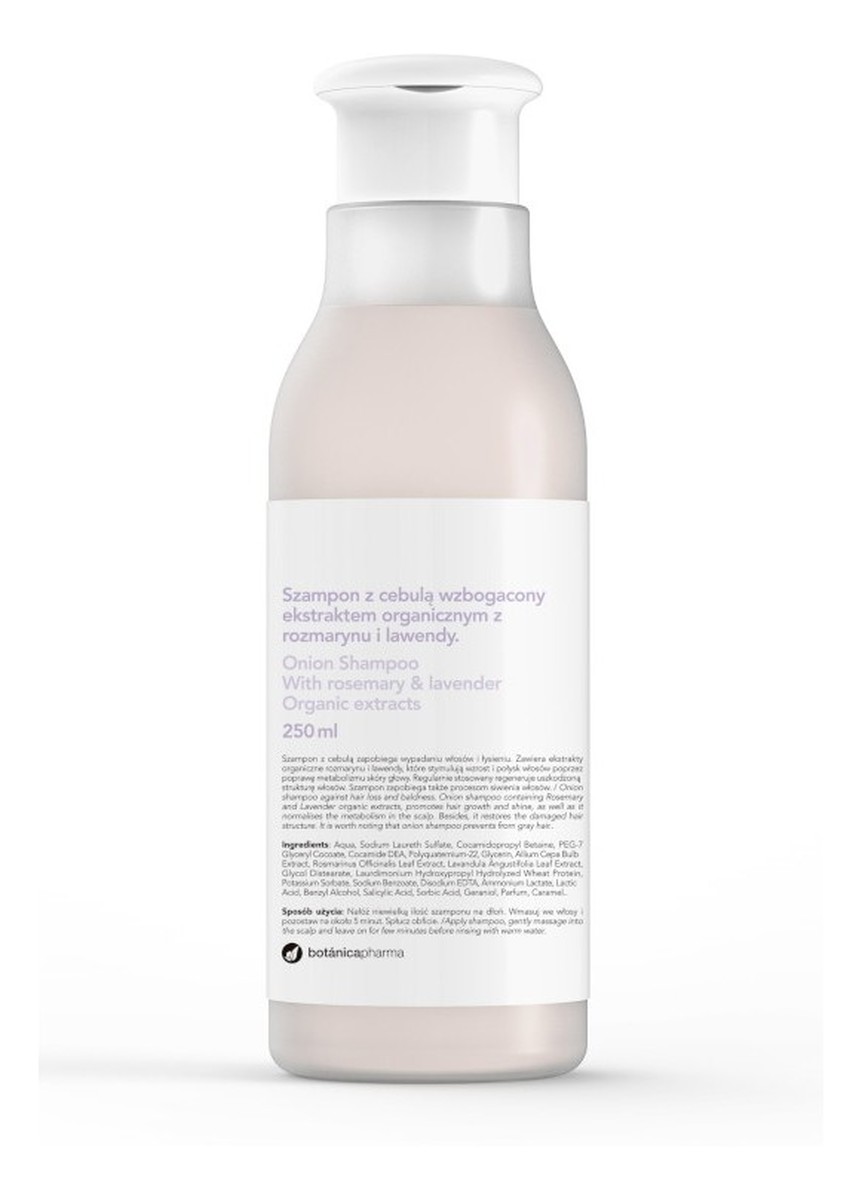 Onion shampoo szampon do włosów z cebulą wzbogacony ekstraktem organicznym z rozmarynu i lawendy