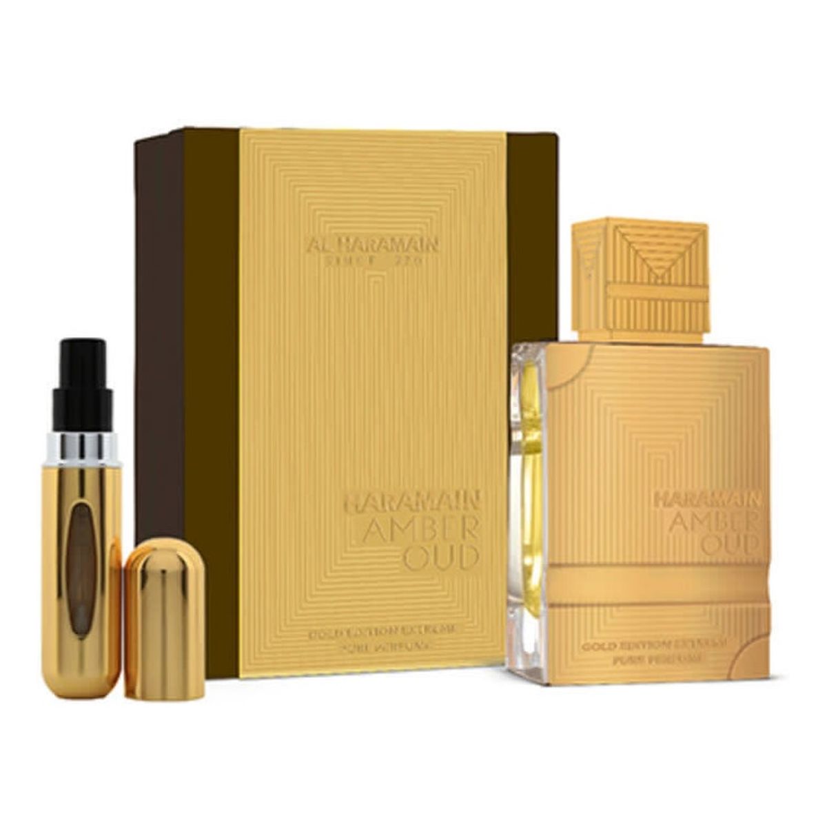 Al Haramain Amber Oud Gold Edition Extreme Zestaw woda perfumowana spray 200ml + woda perfumowana spray 10ml