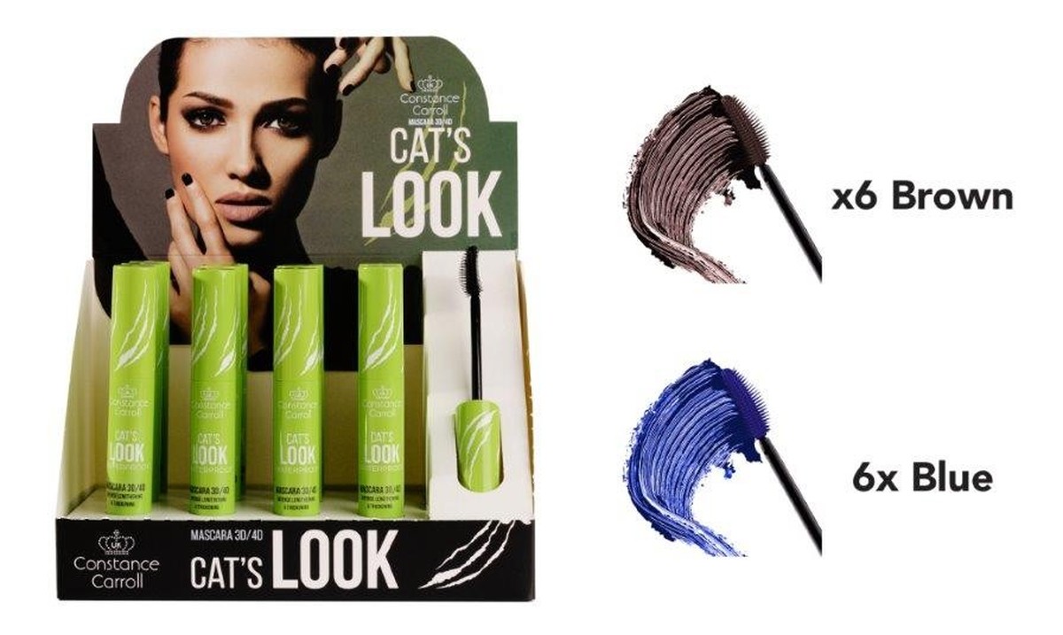 Zestaw-mascara 12 x cat`s (6xblue + 6xbrown)