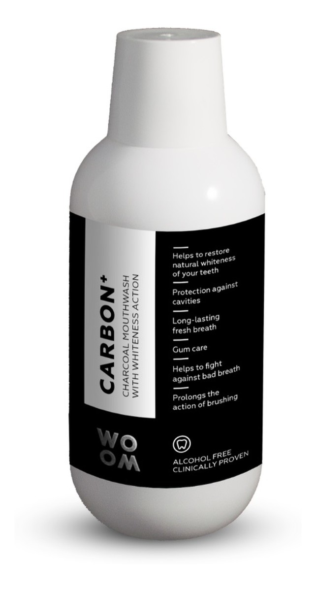 Carbon+ charcoal mouthwash wybielający płyn z węglem do płukania jamy ustnej