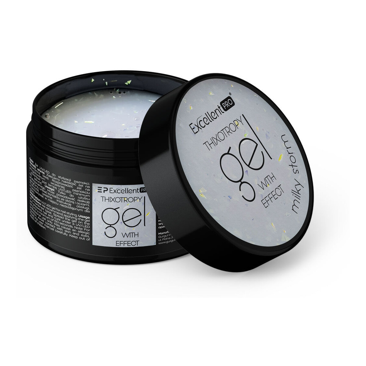 Excellent PRO Thixotropy Gel With Effect Żel budujący milky storm 15g