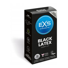 Comfy fit black latex condoms prezerwatywy z czarnego lateksu 12szt.