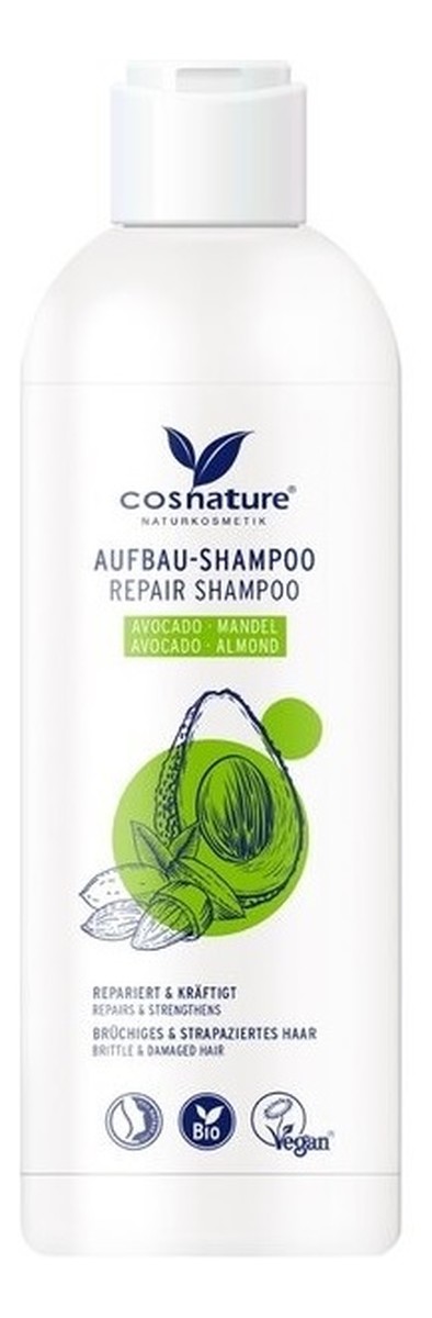 Repair Shampoo naturalny regenerujący szampon do włosów z awokado i migdałami