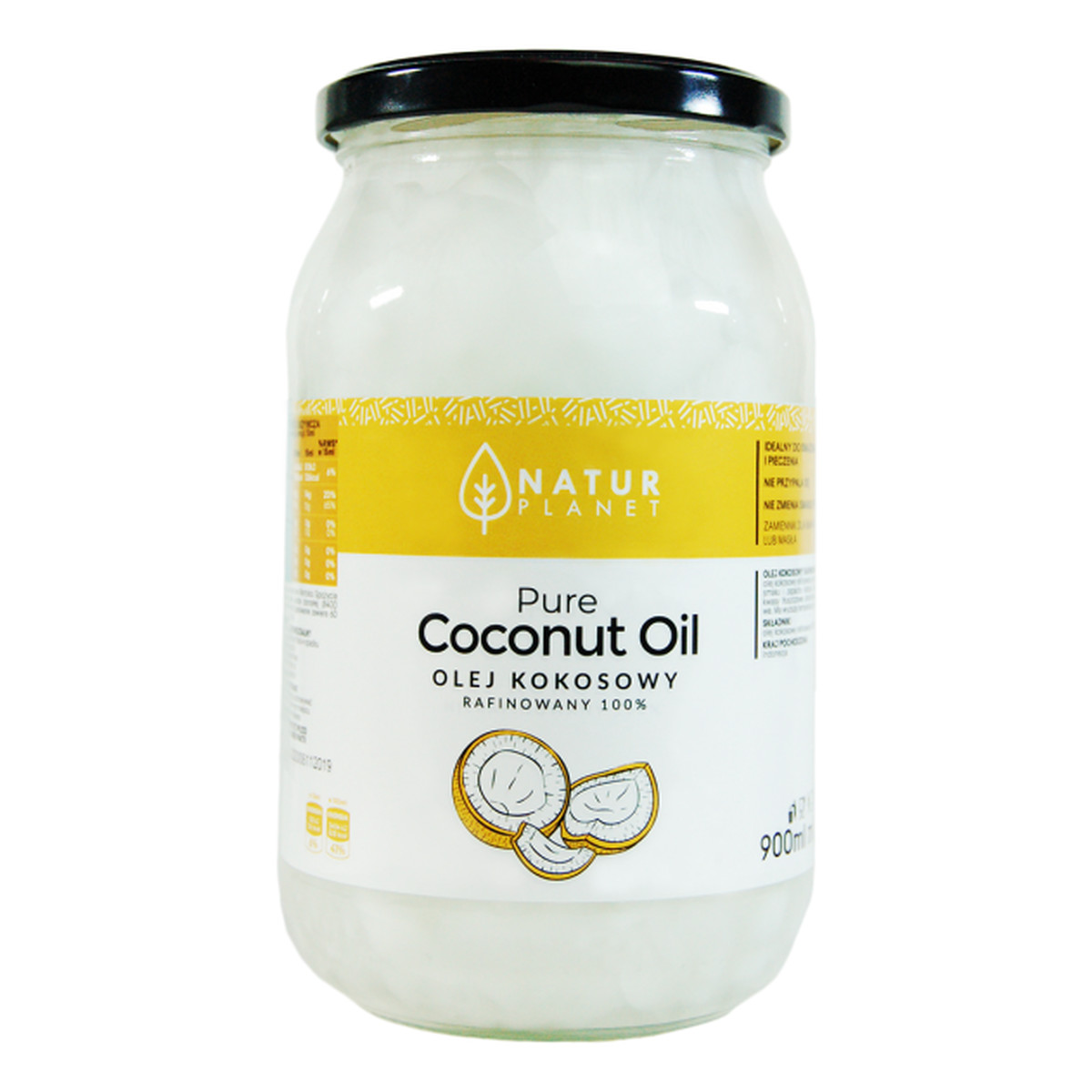 Natur Planet Olej Kokosowy rafinowany 900ml