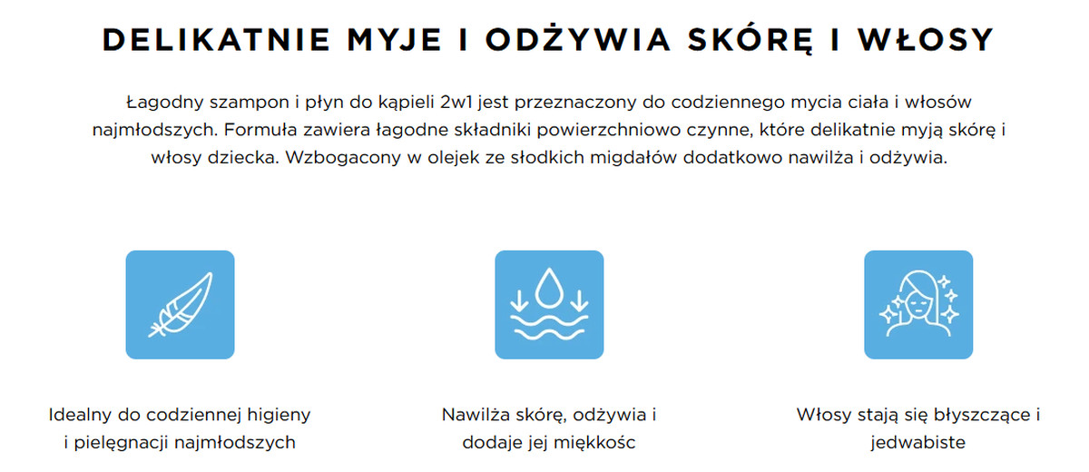 Łagodny Szampon i Płyn Do Kąpieli 2w1