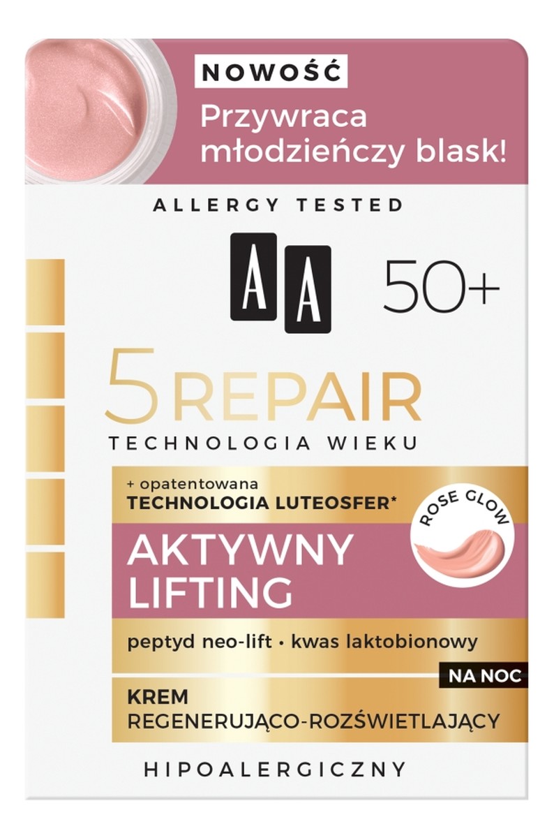 5Repair 50+ Aktywny Lifting krem na noc regenerująco-rozświetlający