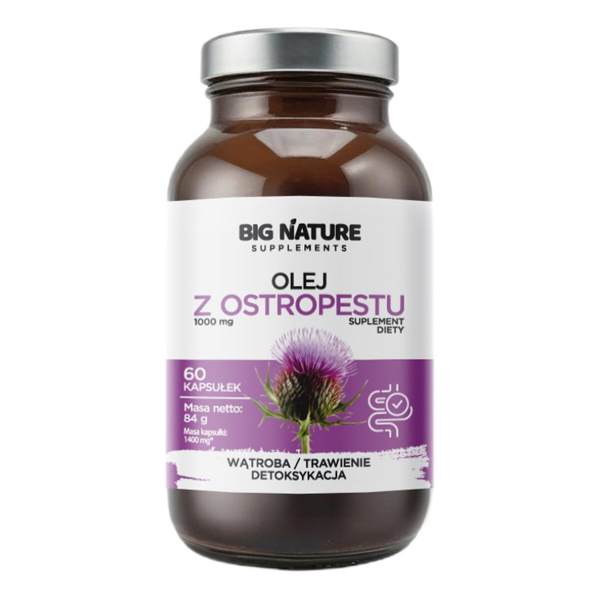 Big Nature Olej z ostropestu suplement diety 60 kapsułek