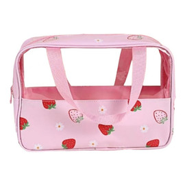 Kosmetyczka rozkładana przenośna kuferek rozmiar M 31x10x20cm TRUSKAWKI KS148