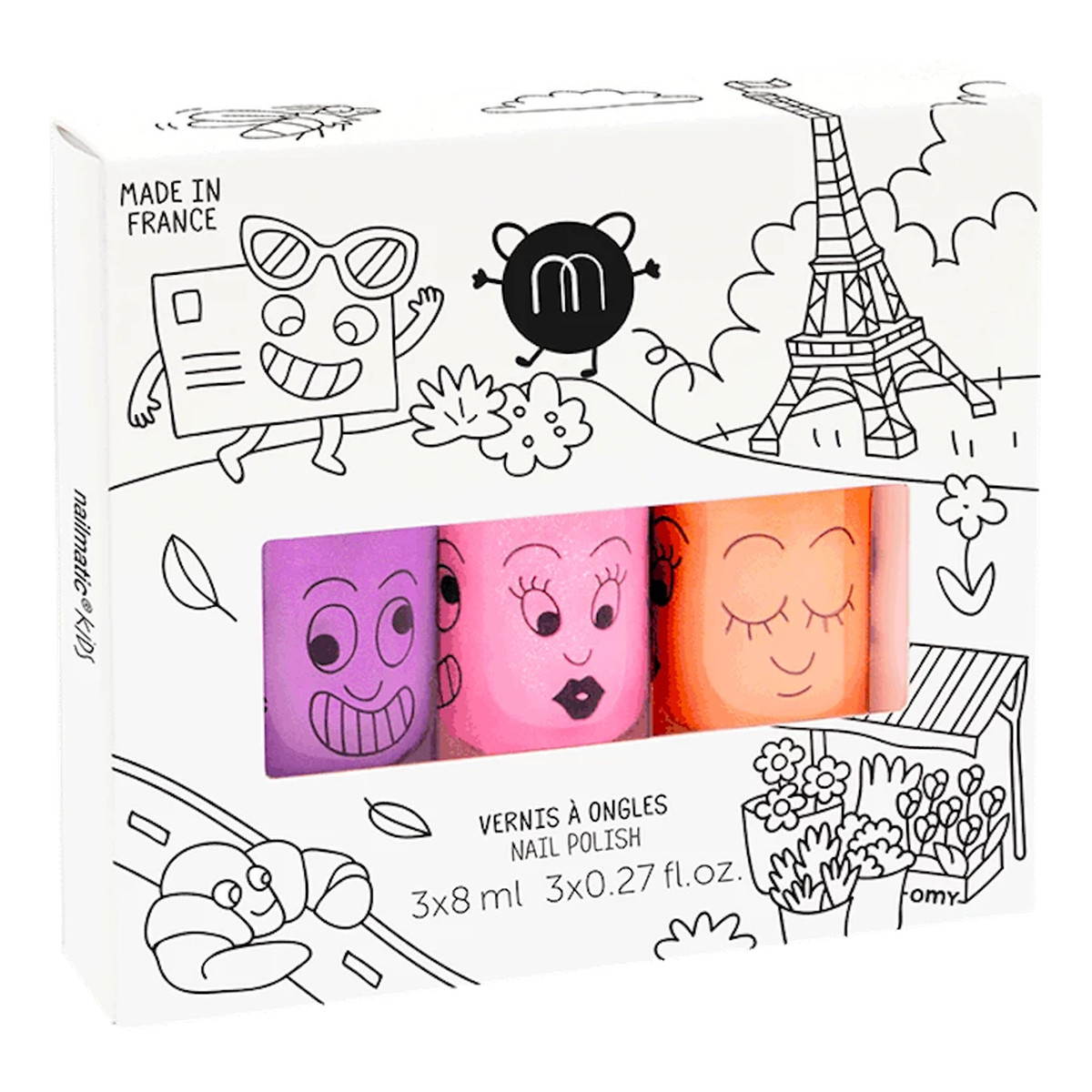 Nailmatic Kids Paris Neon zestaw lakierów do paznokci 8ml