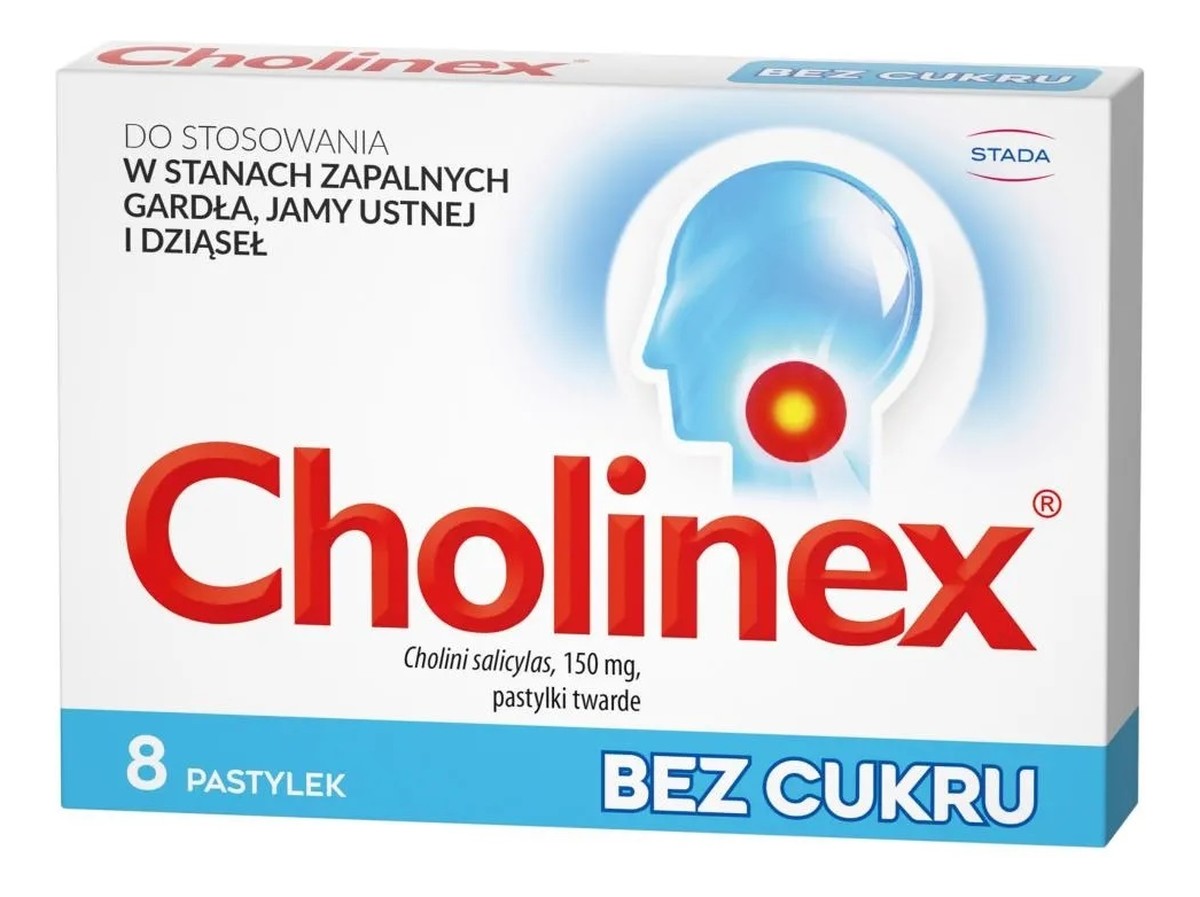 Pastylki bez cukru do stosowania w stanach zapalnych gardła jamy ustnej i dziąseł 8szt.