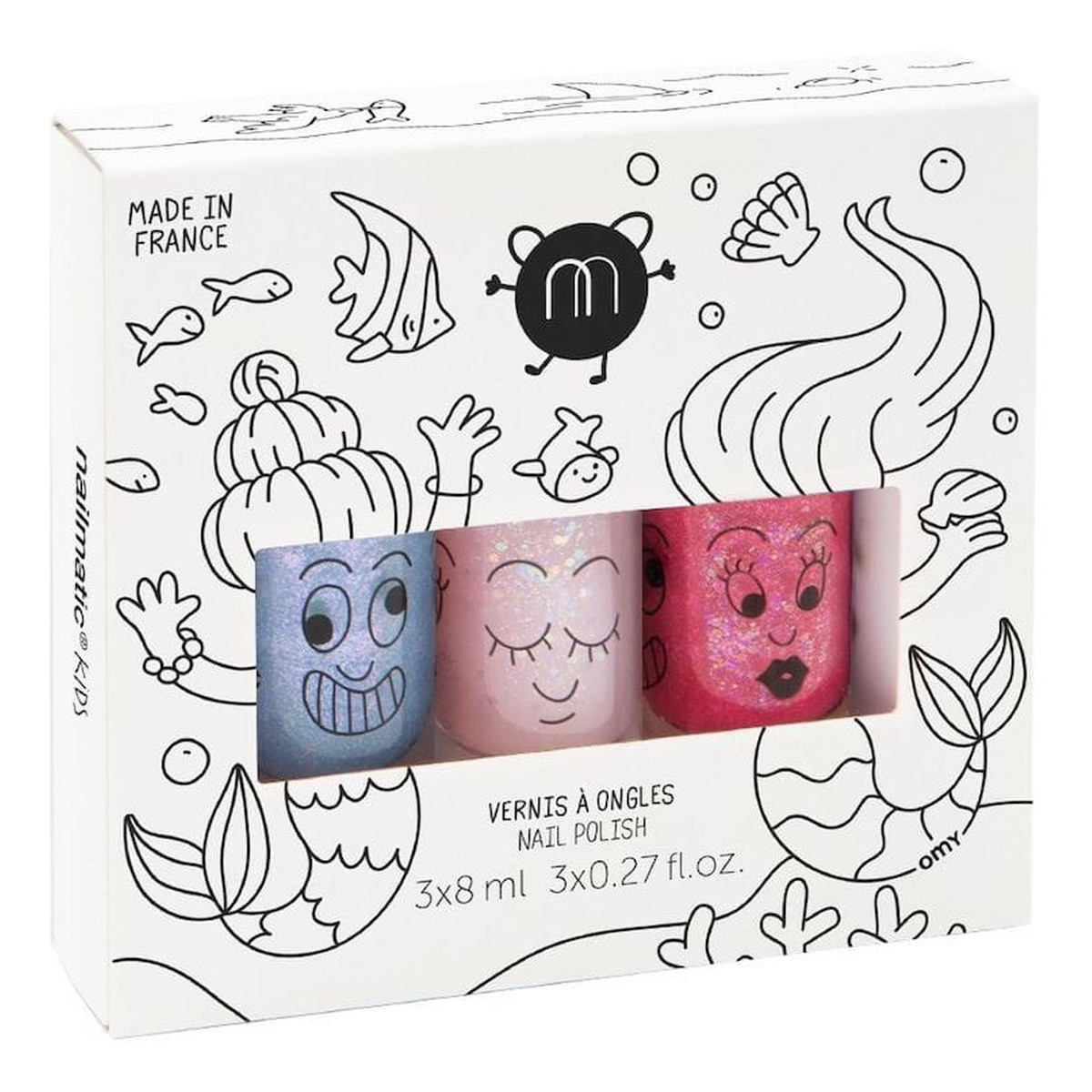 Nailmatic Kids Mermaid zestaw lakierów do paznokci 8ml